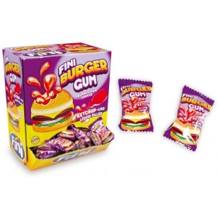 FINI BURGER GUM CHICLE SWEETS KETCHUP LIKE LIQUID FILLED Pack of 200
